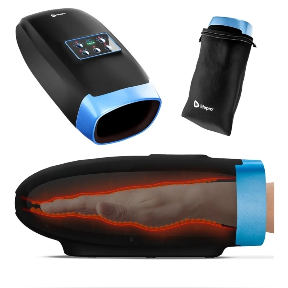 LifePro Hand Massager, Heat & Compression, Relieve Finger, Wrist & Palm Tension